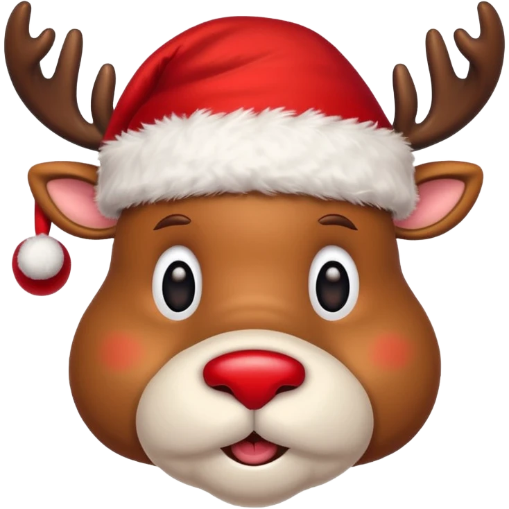 Christmas reindeer face with christmas accessories emoji