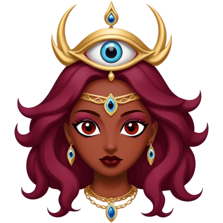Triple Goddess of the Evil Eye burgundy emoji