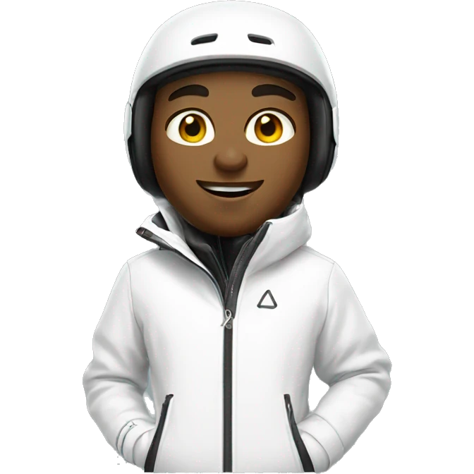 freestyle skier with white jacket and White ski pant emoji