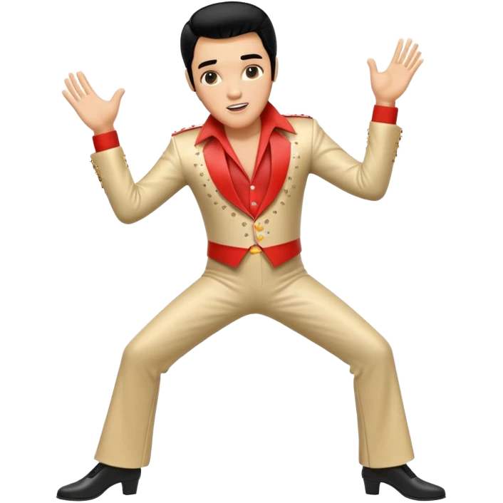 3-d, realistic, Elvis in his signature dance emoji