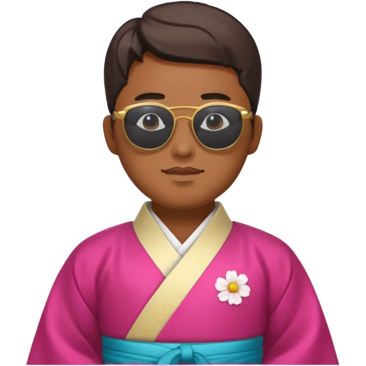korean hanbok with ancient mayan man with sunglasses emoji
