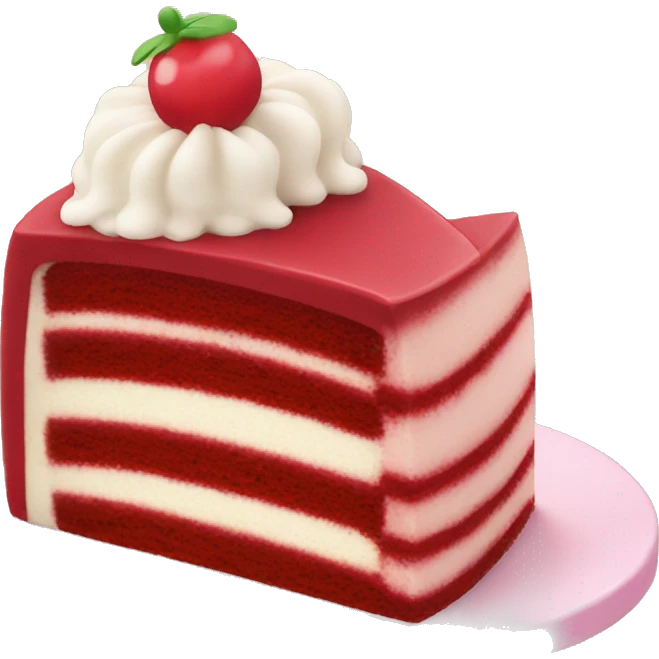 Kawaii red velvet cake slice  with layers emoji