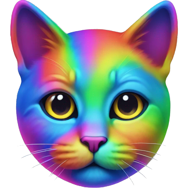 Neon rainbow cat emoji