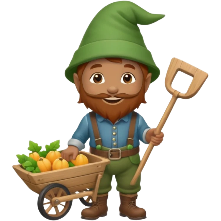 gnome with wheelbarrow emoji