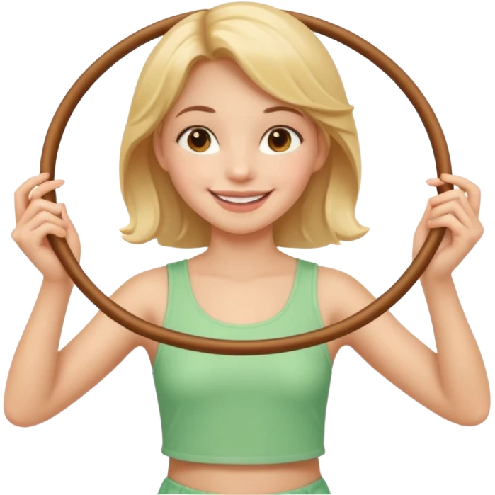 2 hula hoops with girl emoji