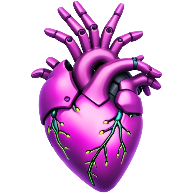 Neon cyberpunk style 
heart made of  hands emoji