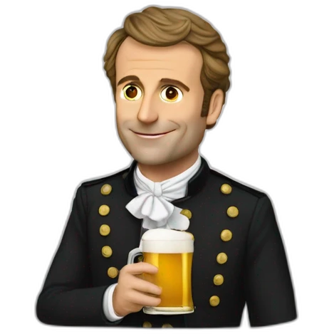Emanuel Macron bois de la bière emoji