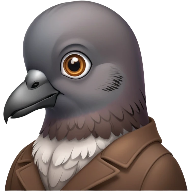 Pidgeon spy in a brown coat emoji