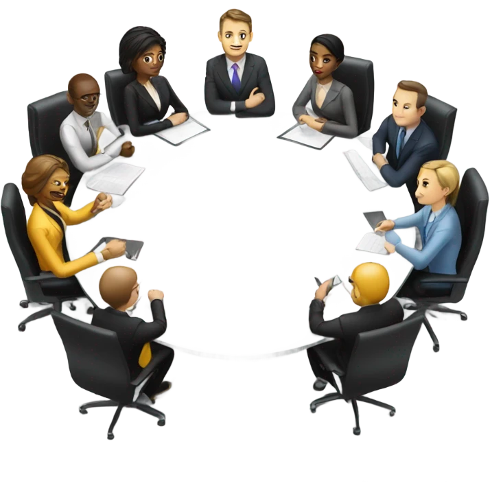 business meeting sitting at a table emoji