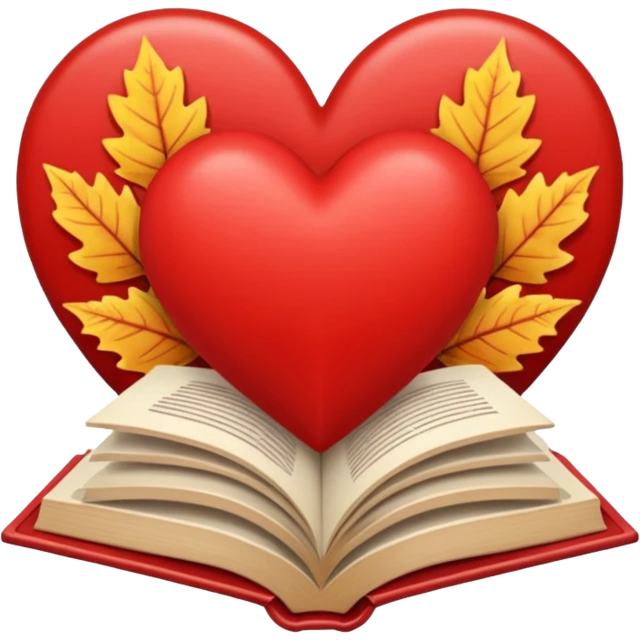 Autumn and books and heart emoji