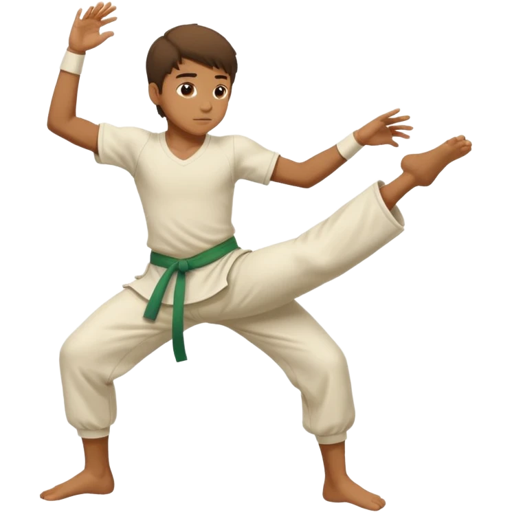 Faça um menino jogando capoeira  emoji