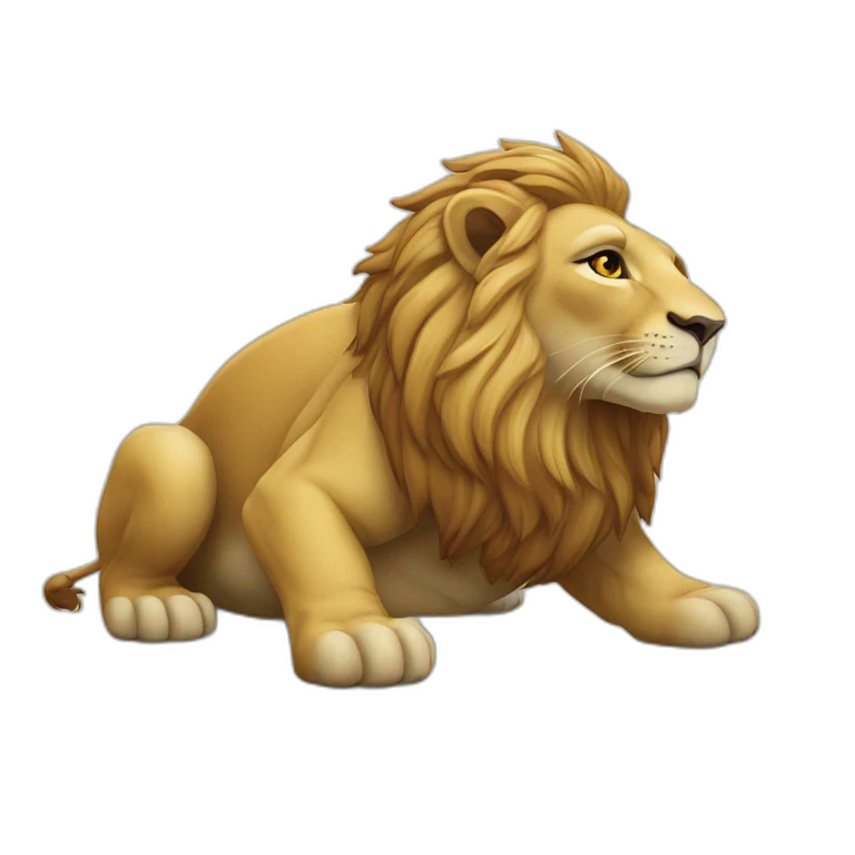 Lion sur tortue emoji