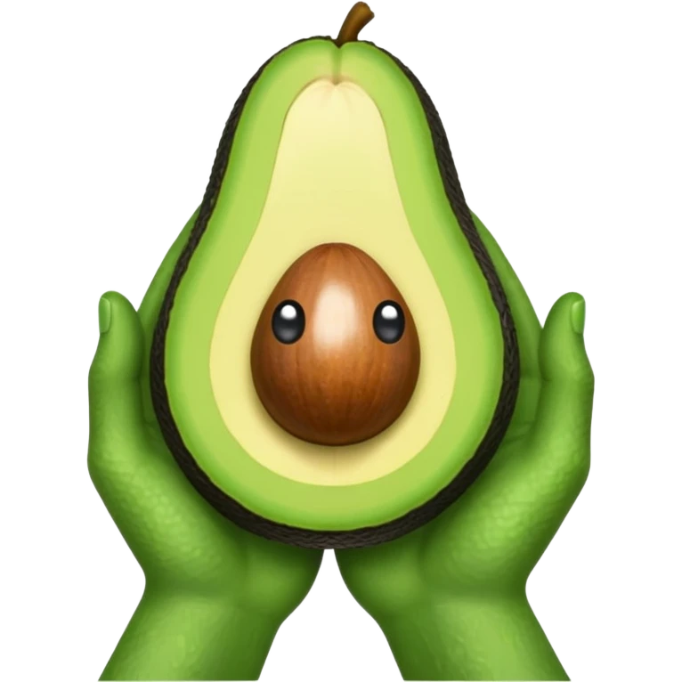 hands holding a so small avocado emoji