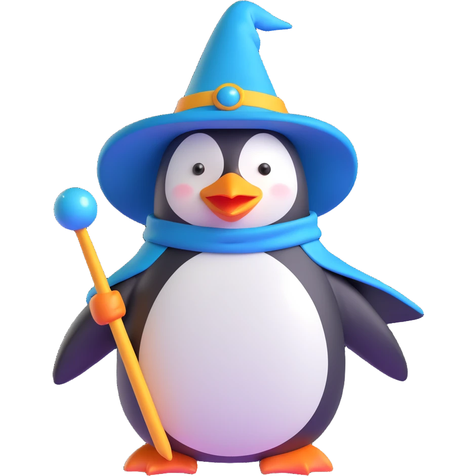Penguin Wizard emoji
