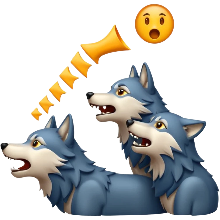 Wolf pack howling in different directions  emoji