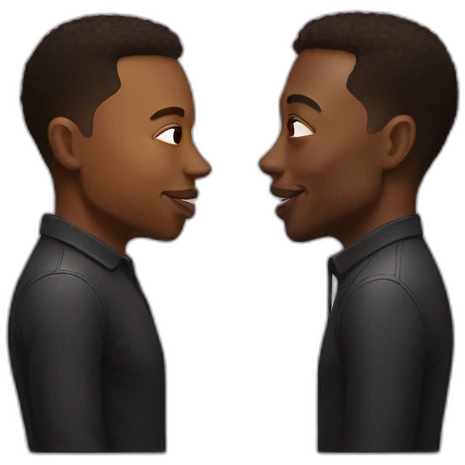 Black man kiss elon musk emoji