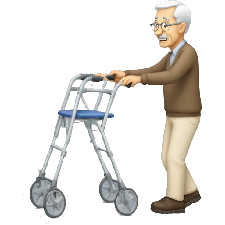 Elderly man using a walker  emoji