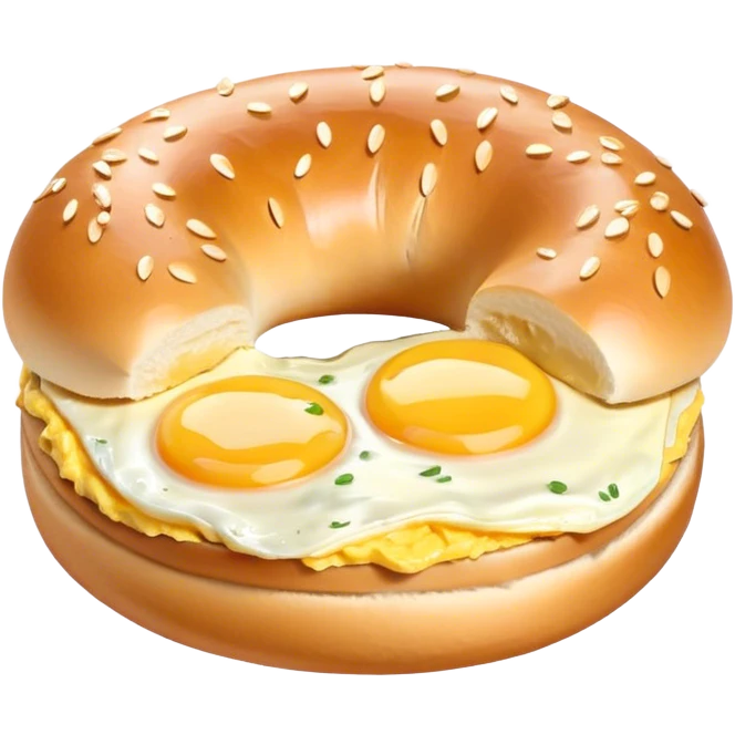 Scrambled egg on a bagel emoji