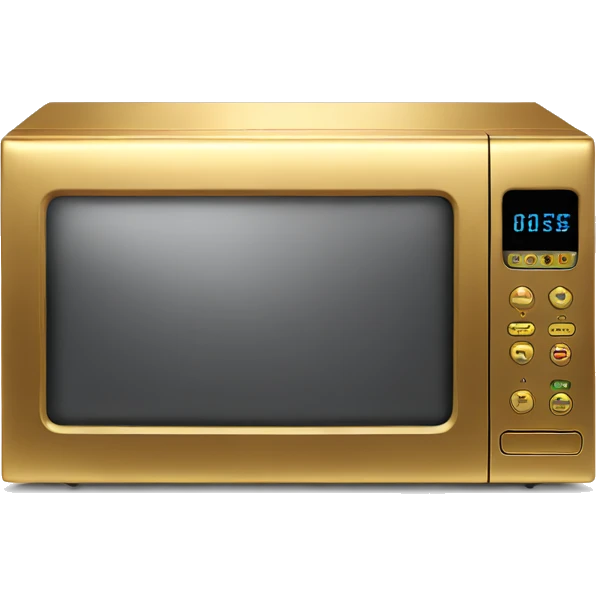 Realistic metallic gold microwave.  emoji