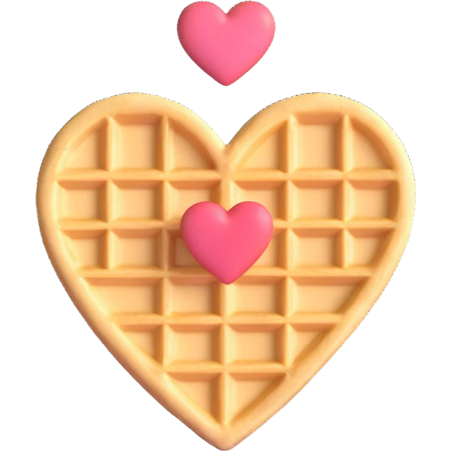 beige heart waffle emoji
