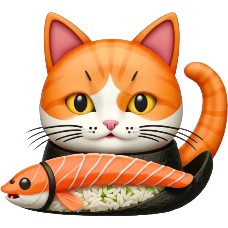 A cat made of sushi emoji