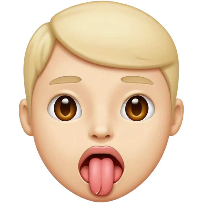 무표정으로 메롱 emoji