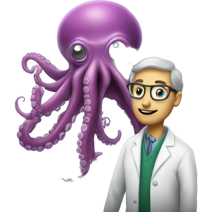 Alien Octopus with scientist  emoji