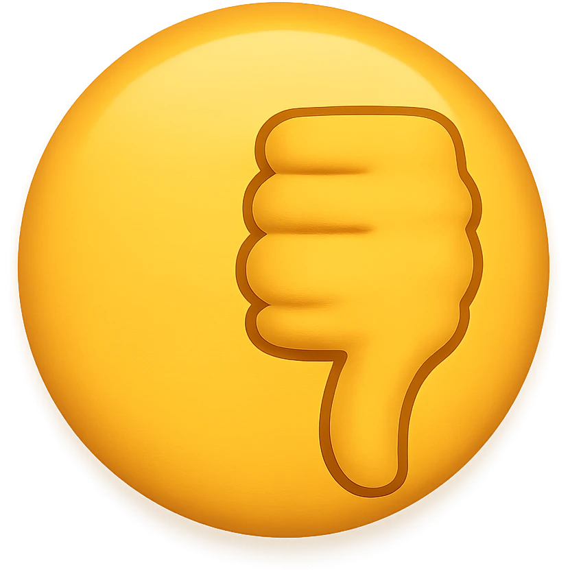 yellow emoji for thumbs down reaction emoji