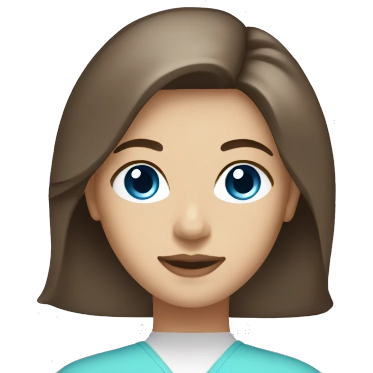 esthetician with brown hair and blue eyes emoji