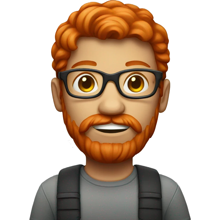 heavier set red head with glasse emoji