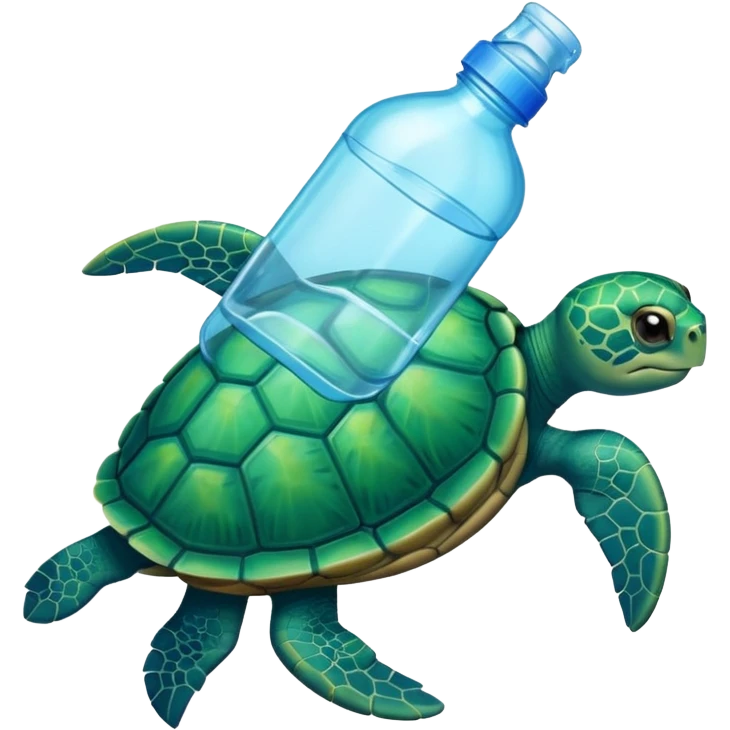 turtle with plastic bottle emoji