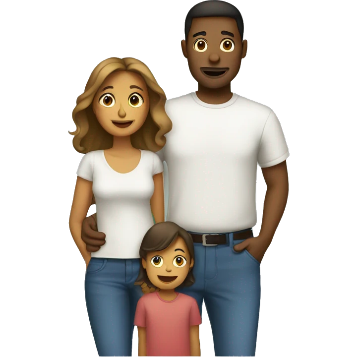 Dad and mom and child  emoji