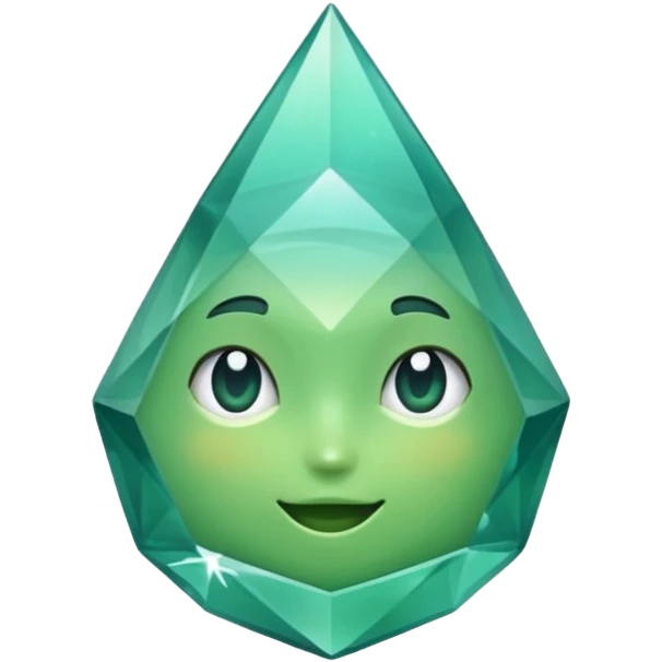 Diamante verde água emoji
