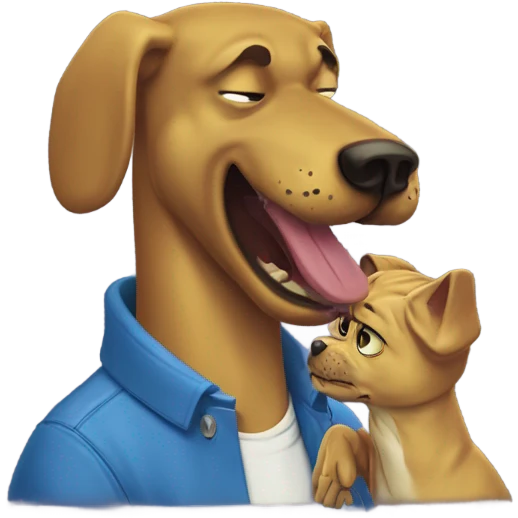 Mr.Peanutbutter smacking Bojack Horseman emoji