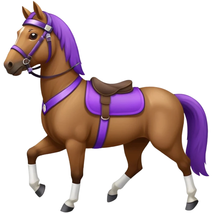 horse wearing a purple jockey helmet emoji