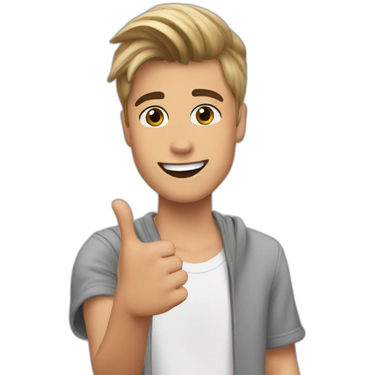 justin bieber saying hi emoji