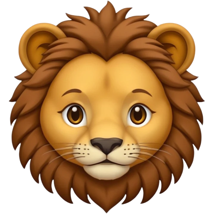 As un emoji de un león haciendo cara de malo con la melena un poco larga emoji