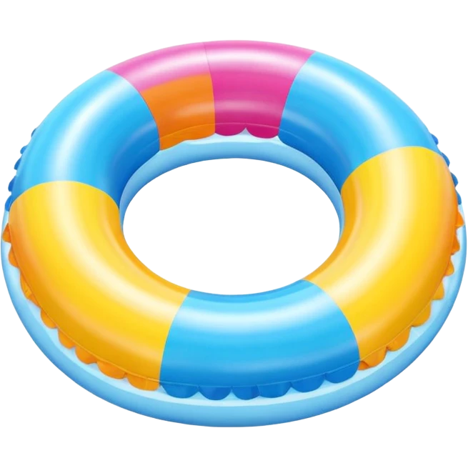 inflatable pool float object icon, colorful swimming ring, glossy plastic texture, summer vibe, 3D cartoon, mobile game icon style, centered, clean background, no text, no watermark
 emoji