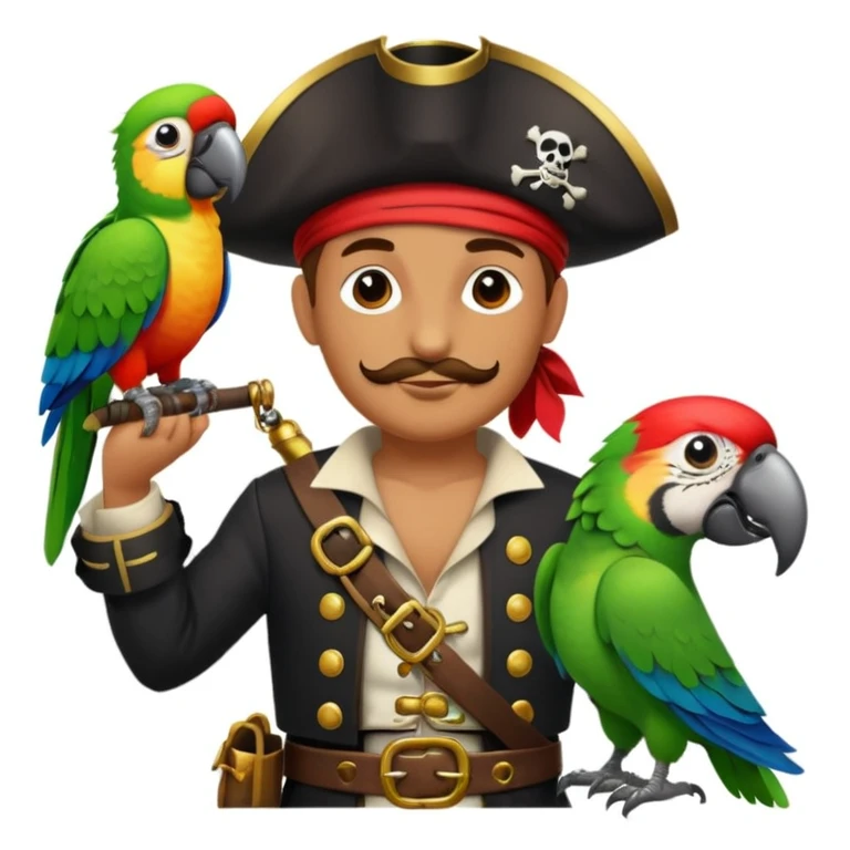 pirate and parrot emoji
