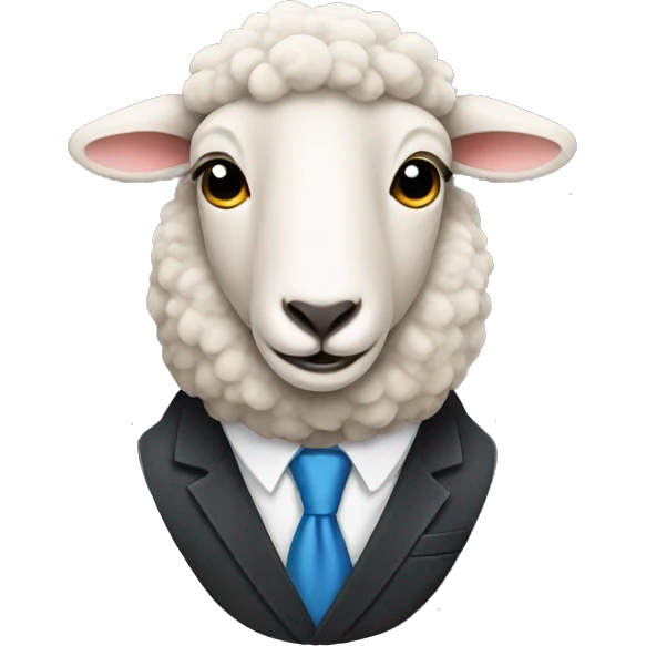 sheep wearing suit emoji