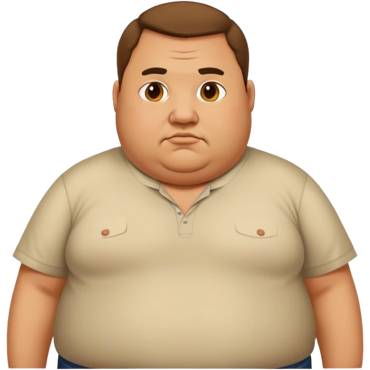 Fat man with shirt emoji