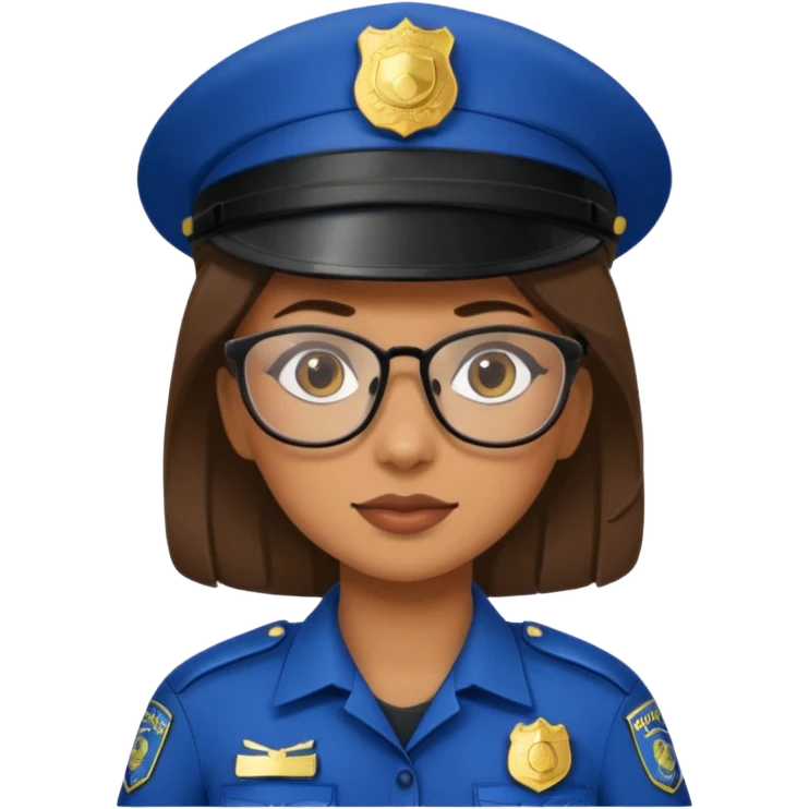 woman police with glasses emoji