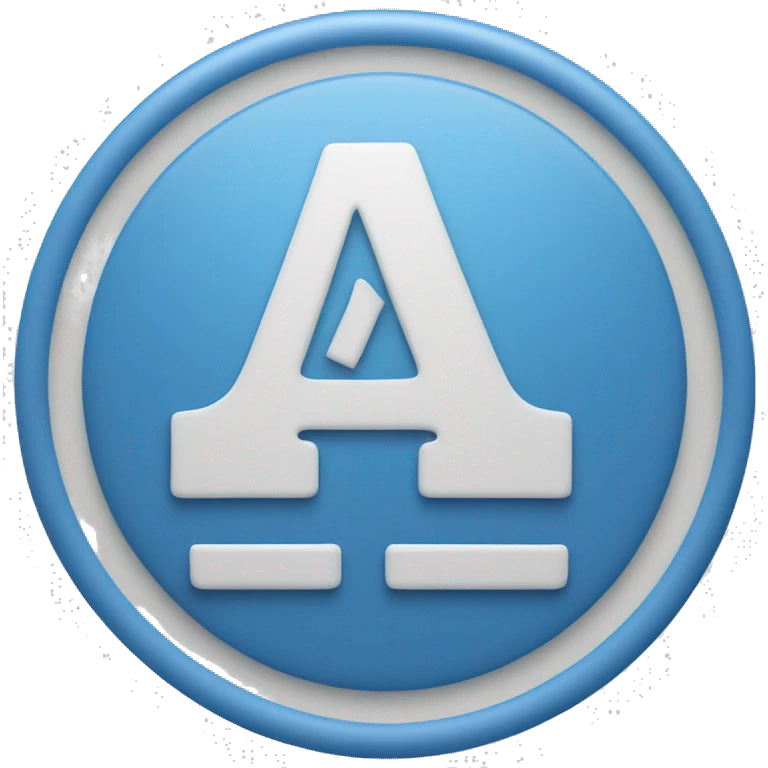a blue circle with the letter A  emoji