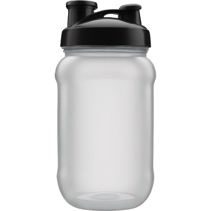 Gym shaker clear with black lid, no face emoji