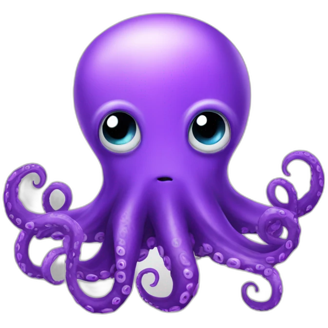 Cute purple geek Octopus emoji