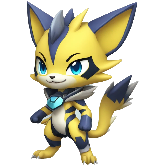 Anthro Cool Chibi Zeraora-Lombax-Renamon-Pokémon-Fakémon Full Body Detailed High Quality emoji