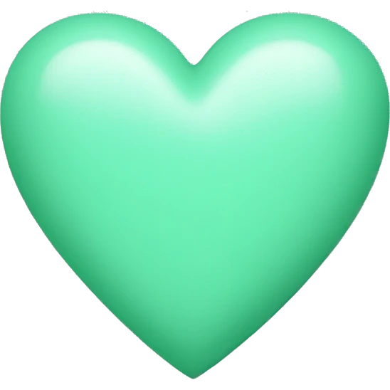 Mint green heart emoji