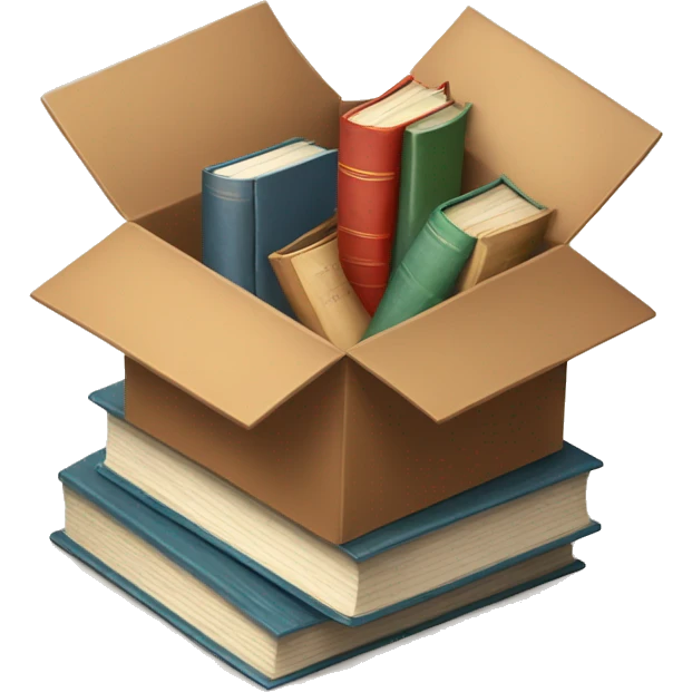 open box with old books inside  emoji