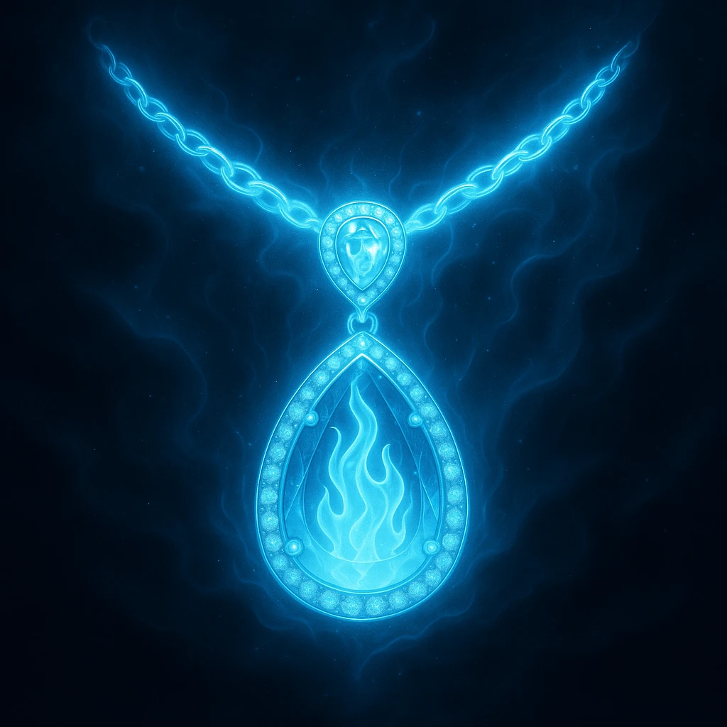Make the necklace floating and ethereal, with a glowing aura emoji