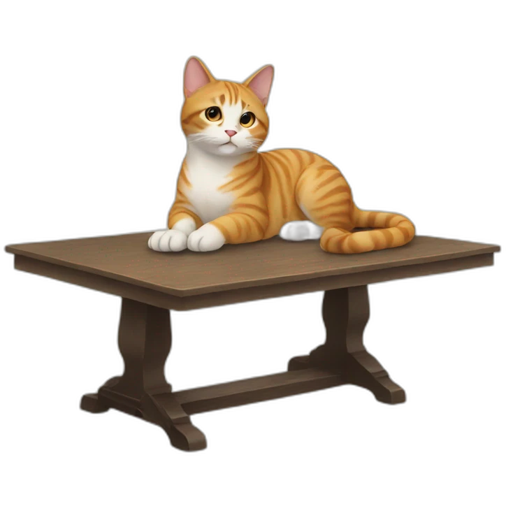 Cat on a table emoji